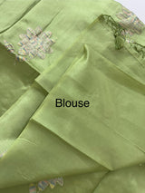 Tussar finish soft silk saree with thread embroidery MTS568 PastelGreen