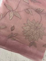 Tissue chanderi saree with applique work MSH699 - DustyOnion