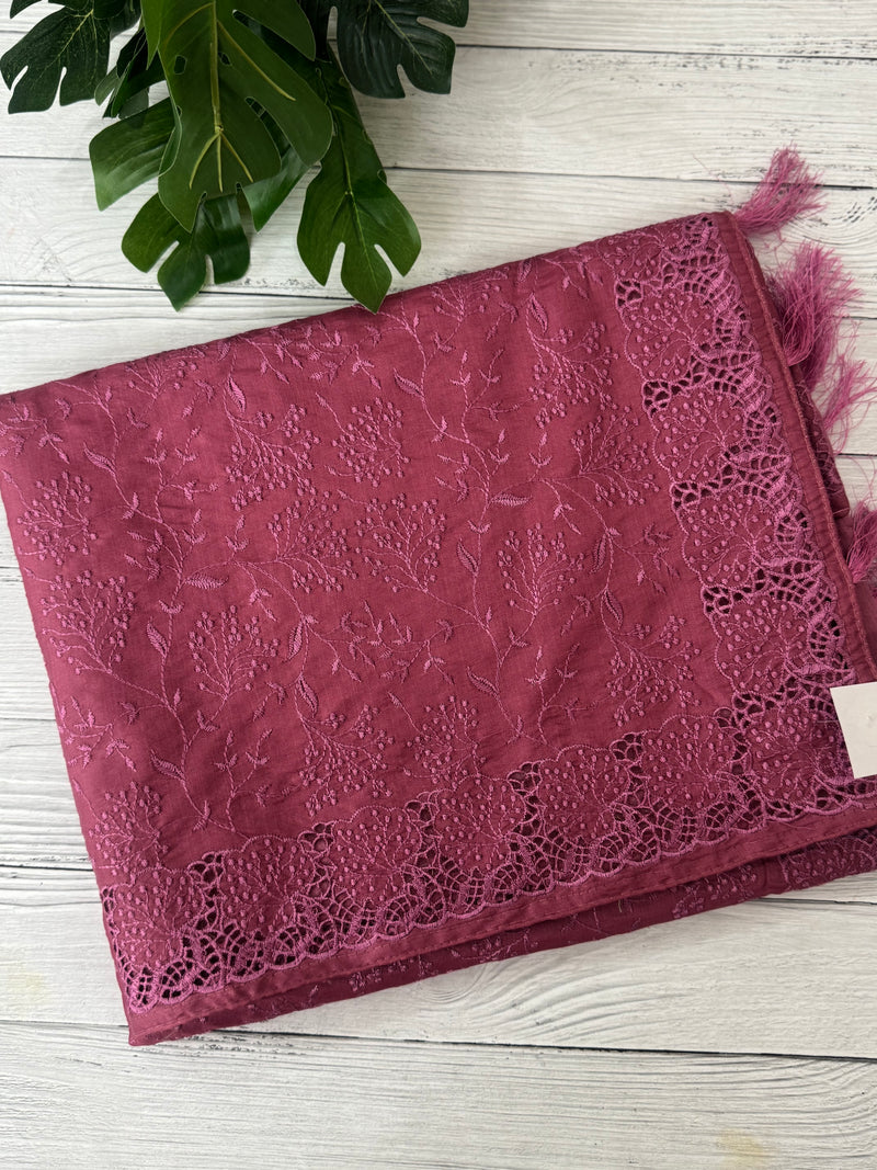 Cutwork Blended tussar saree with thread work MTS9078