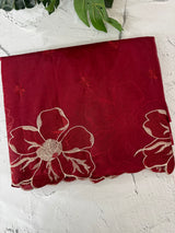 Organza saree with embroidery borders MOS4765 Maroon