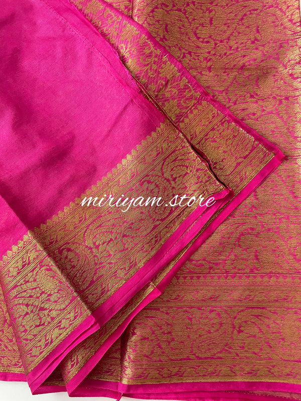 Soft dola silk saree with brocade blouse MDLS215 RaniPink