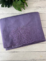 Semi organza saree with embroidery & scallop border - MSH901 Purple