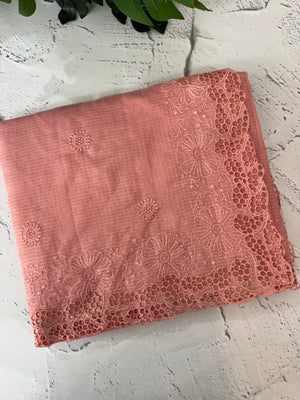 Soft Silky kota saree with cutwork borders  MSH132 (1) Peach