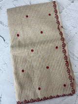 Chanderi Tissue silk saree with scalloped borders - MNM222 Maroon