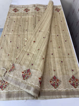 Blended soft tussar silk saree with embroidery- MSB654