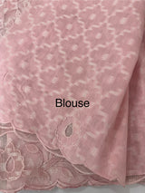 Kota Moonga saree with net applique borders MSH295 PastelPeachPink