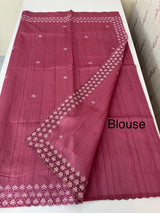 Blended tussar saree with cutwork - MSHK679 DarkOnionPink
