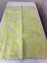 Jute linen saree with applique work MSH152