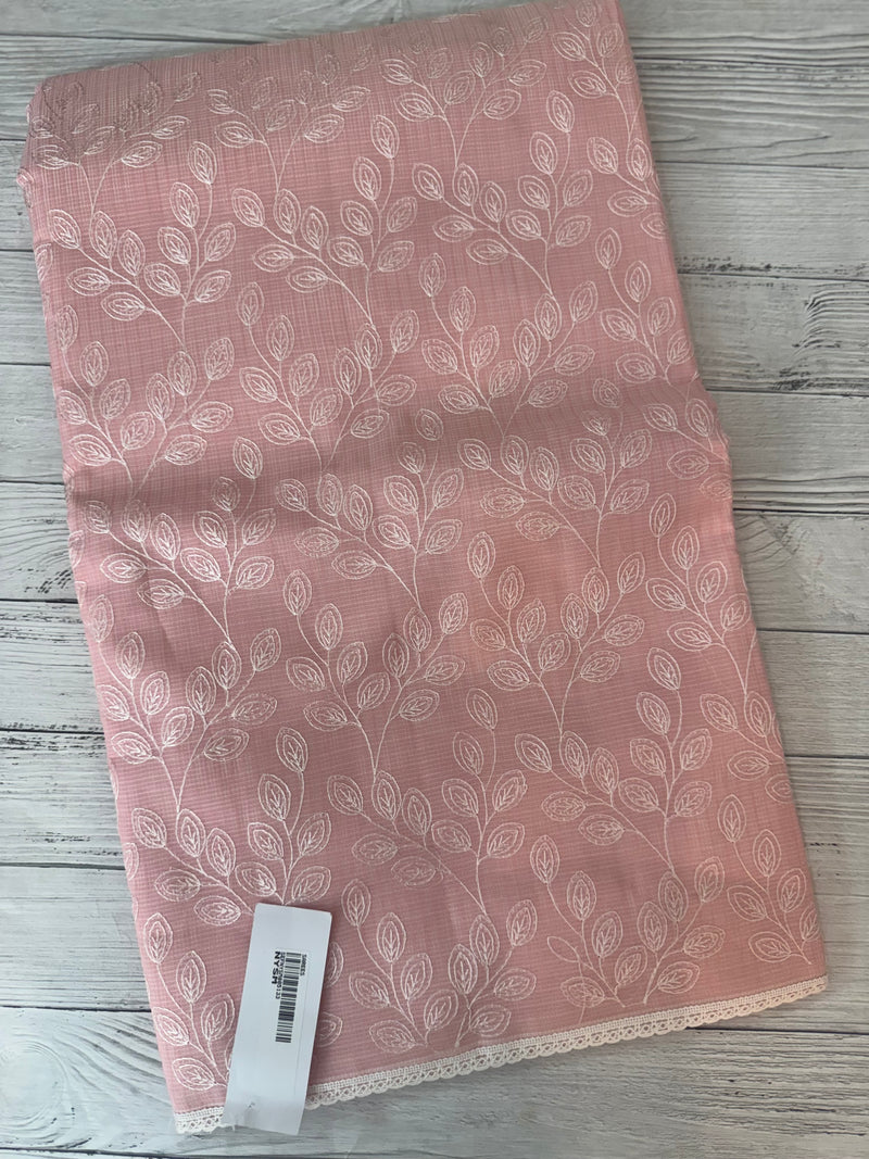 Kota cotton silk embriodery saree MS1455- Pastel PeachPink