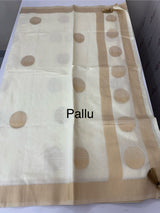 Semi chanderi silk saree with zari weaving - MKT891