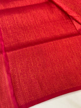 Brocade soft silk saree in copper zari weaving  MS6771
