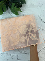 Khadi Linen saree with net applique borders MSH247 PastelPeach (2)