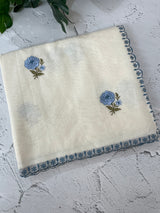 Mul chanderi embriodery saree with scalloped borders MSH290