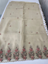 Soft crush chiffon saree with embroidery MCH390
