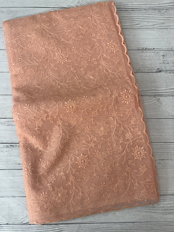 NetKota thread work saree MSH106 - Pastel Peach