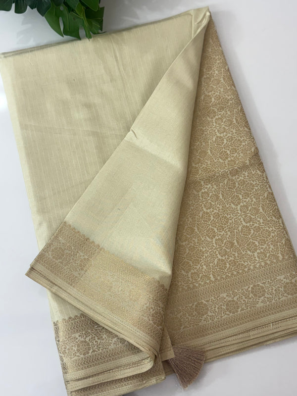 Banarasi blended tussar saree with zari weaving - MS76445