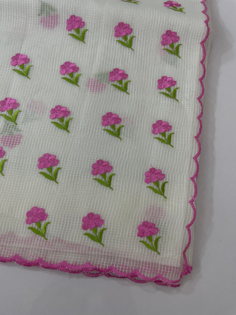 NetkKota saree with embroidery MS6868- Pink