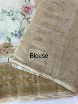 Chanderi digital printed saree with chikankari embriodery MSH171