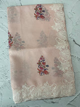 Soft kota checks saree with prints & embroidery borders - MS5643