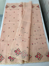 Premium Soft kota silk saree with embroidery MSS678- PastelPeach