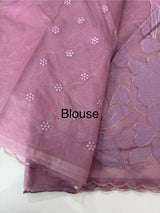 Semi organza saree with appliqué work - MSH906