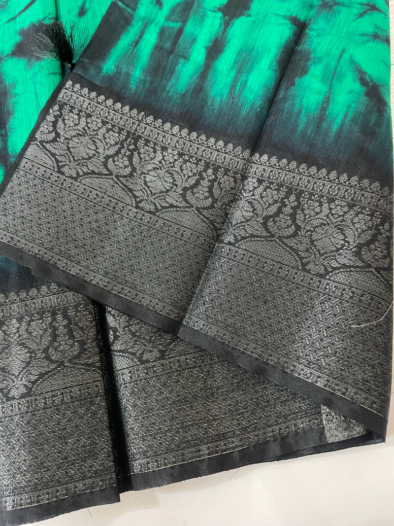Tie & Dye semi silk sarees  MSS9876
