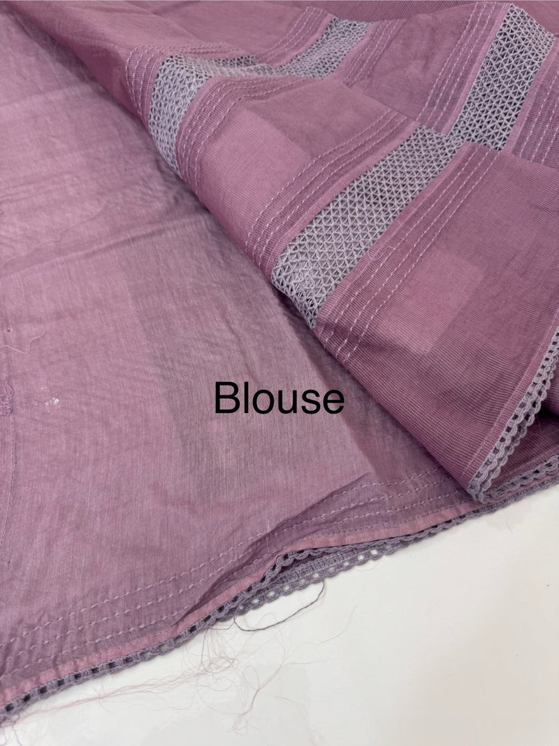 Supernet saree with crochet work and lace border MCJ5433 DuskyOnion