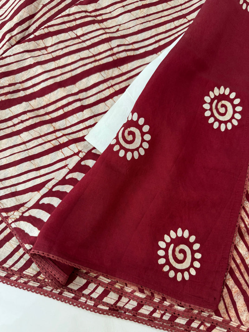 Soft chanderi saree with lace border  SFTCT