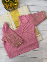 Stretchable Readymade blouse with sequence work- MSBL