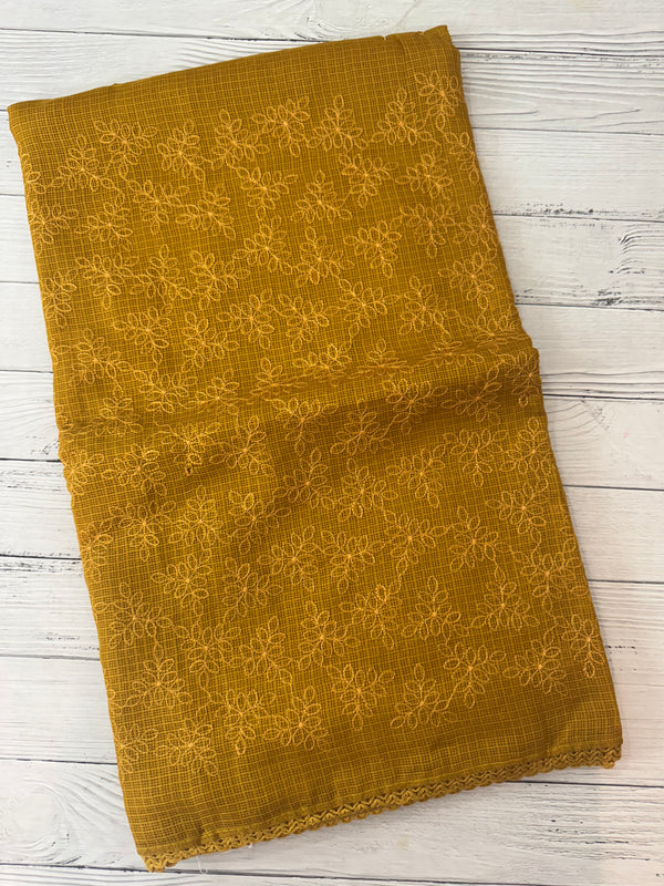 Soft kota checks saree with embroidery SDJCS21
