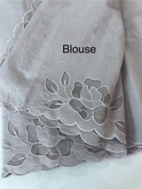 Mul chanderi saree with applique borders MSH111- DuskyLavender