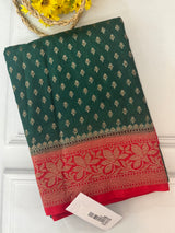 Banarasi viscose Georgette saree MKGS611- Green to Red
