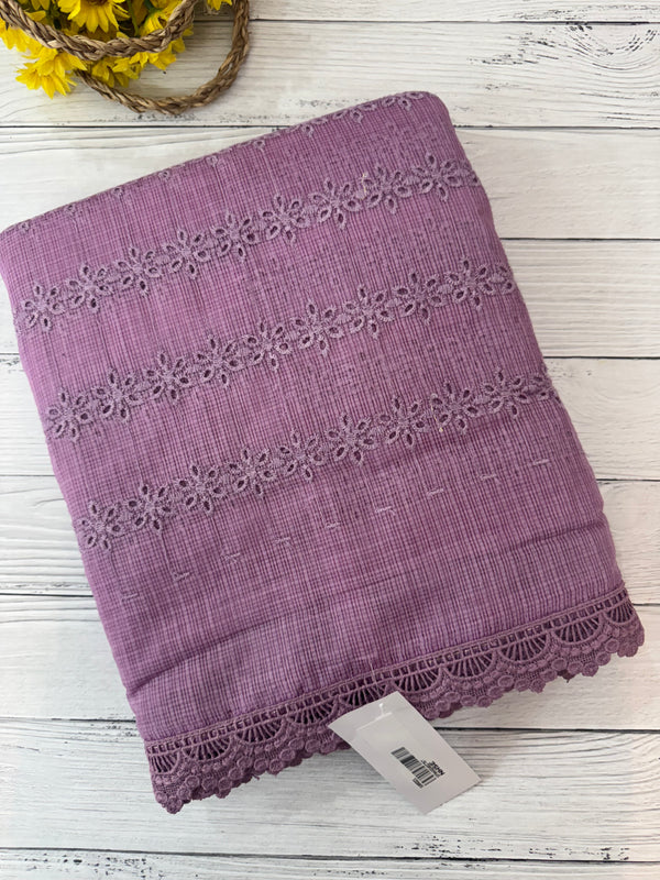 NetKota Hakoba saree with lace border MS6713- DuskyMauve