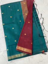 Maheshwari silk cotton saree with zari weaving MMJ764