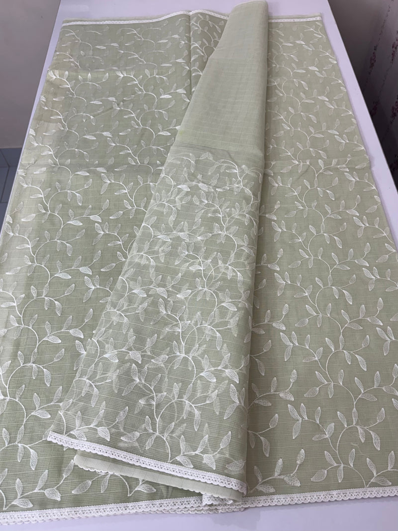 Kota embriodery saree MS1455 Pastel Green