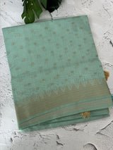 Semi chanderi saree with buttas MSF784 Pastel SeaGreen