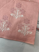 Cutwork blended tussar saree SJCV41 PinkPeach