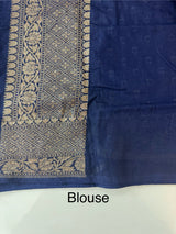 Semi Banarasi Georgette saree MBS2196 DARK BLUE