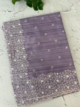Semi tussar saree with embroidery MST121 Lavender