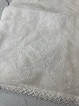 Organza saree with theead work - MSH192 White