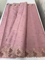 Satin finish kosa tussar saree with cutwork - MSH205 DustyOnion