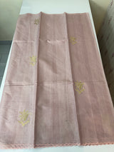 Soft tissue kota checks saree with applique work(2) - MSH5407 Pastel OnionPink
