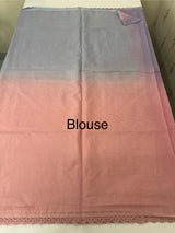 Rainbow Mul chanderi saree with lace borders- MSF9054