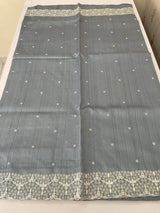 Semi tussar saree with embroidery MST122 BluishGrey