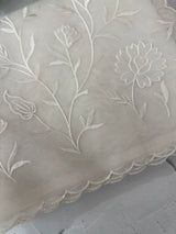 Organza saree with appliqué work - MSH192(5) White