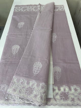 Mul chanderi saree with applique borders MSH111