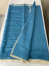 Blended Malai chanderi saree with lace borders MS5568