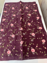 Kota saree with embroidery MS14954 - Wine