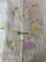 Mul chanderi silk applique with Petta work saree & blouse MSH7371