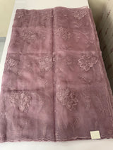 Glass organza saree with applique work- MSHW229